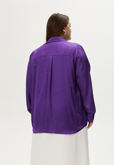 Блузка с планкой, фиолетовый