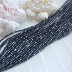 Бусины стеклянные графитовые круглые 2 мм, К207