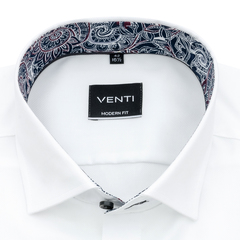 Рубашка Venti Modern Fit 193274600-000 белая с контрастной отделкой