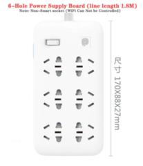 Удлинитель Xiaomi Chingmi Power 6 Socket (QC0601), белый, 1.8 м