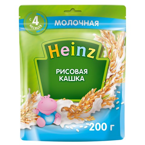 Каша Heinz молочная рисовая с Омега 3, 4+ мес