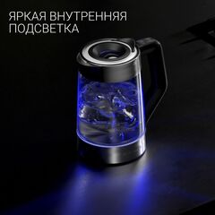 Чайник электрический Polaris, PWK 1725CGLD WIFI IQ Home, 1.7 л, 2200 Вт, ск нагр элем, стекло