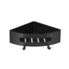Lemark 9772047 Полка для душа угловая Lemark SHELF LINE из нерж. стали с крючками, черный/ вставка-пластик черный