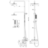 Lemark LM7262BG Душевая система с верхним душем 30х20 см и поворотным изливом, регулируемая высота 1~1,7м, латунь/брашированное светлое золото