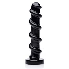 Черный стимулятор с винтовой конструкцией Mighty Screw - 24,1 см. - 