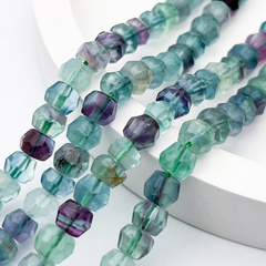 Флюорит бусины, рондель, размер около 5-6*7-7,5 мм, цена за 16-17 шт (1/4 нити)