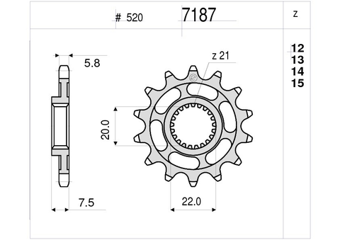 Звезда ведущая Ognibene 7187-Z14 (JTF1323.14)