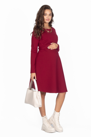 Платье для беременных и кормящих 16276 бордовый