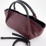Сумка Саломея 362 гладкий бордо + черный