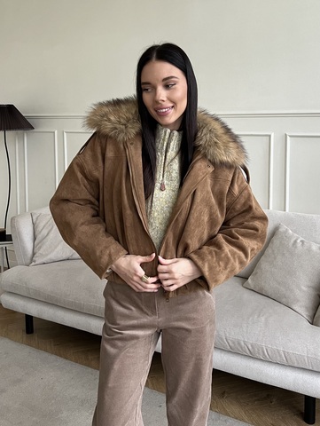 Парка замшевая карамель