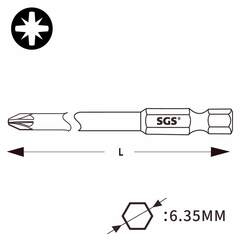 Бита PZ2 х90мм магнитная S2 SGS 6390-PZ2-Anti-Slip