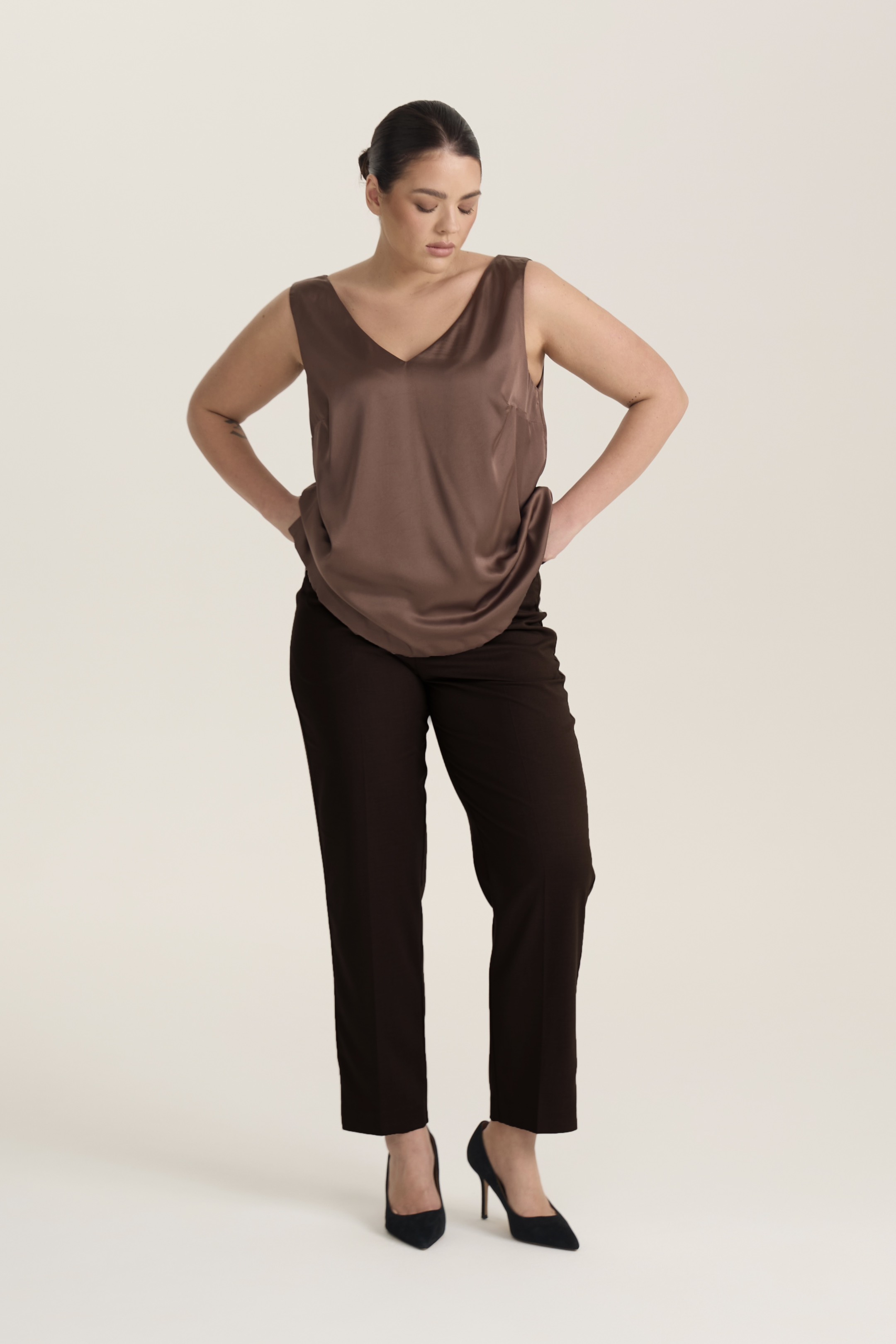 Брюки классические, шоколад