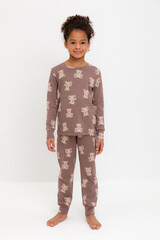 пижама  для девочки  К 1552/капучино,медвежонок с бантиком