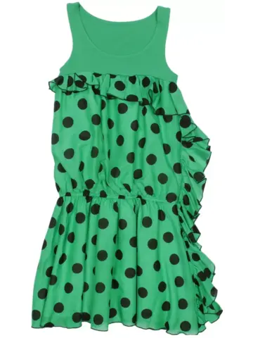 Зеленый сарафан в горошек REMIX
