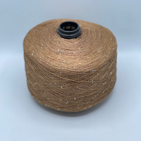 Бобинная пряжа, Linette Pailletes, 450м, 80% Лен, 20% Полиэстер(пайетка),Золотая рожь+пайетка.37911