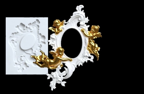 Силиконовый молд Рамка с ангелами