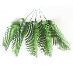 №2 Пальма, искусственная зелень, высококачественный пластик, 47 см, набор 5 шт, цвет насыщенный зеленый