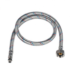 Подводка д/воды нерж. сталь 100см. (гайка-штуцер) латунь HS-023BFM100