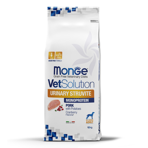 Диетический корм Monge VetSolution Dog Urinary Struvite Уринари Струвит для собак при заболеваниях мочеполовой системы и струвитном течении МКБ 12 кг