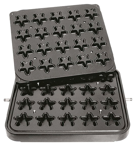 Форма для тарталетницы Kocateq DHTartmatic Plate 25 (звезды, верхний 62х62 мм, нижний 46х46 мм, 20 шт.)