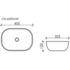 Ceramica Nova CN6009MW Умывальник чаша накладная прямоугольная (цвет Белый Матовый) Element 455*325*135мм
