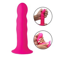 Розовый гибкий фаллоимитатор Squeeze-It Wavy Dildo - 18,3 см. - 