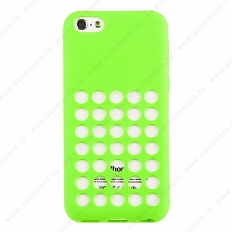 Накладка силиконовый для Apple iPhone 5C с перфорацией зеленый