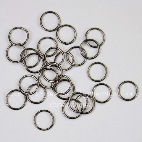 Комплект колечек одинарных 7х0,7 мм (цвет - черный никель), 10 гр (примерно 140 шт)