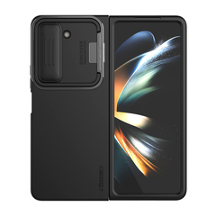 Чехол покрытый мягким жидким силиконом от Nillkin для Samsung Galaxy Z Fold 5, серия CamShield Silky Silicone Case (Stand Version) (версия с подставкой)