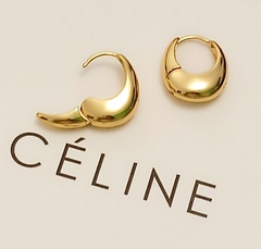 20130- Серьги-конго CELINE из латуни с позолотой (дутые) lux