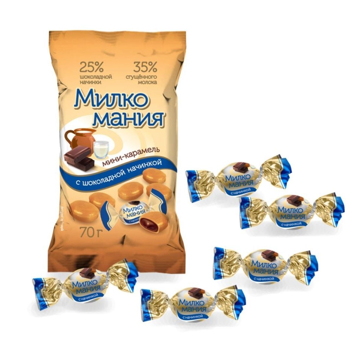Конфеты "Милкомания" с начинкой 4 кг
