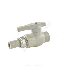 Кран шаровой PP-R полнопроходной серый Дн 32х1 1/4" с односторонним разъемным соединением VALFEX 20244032Г