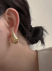 62178-Серьги КАПЛИ с прорезями Drop Earrings BOTTEGA VENETA в лимонной позолоте