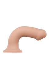 Телесный фаллос на присоске Silicone Bendable Dildo XL - 20 см. - 