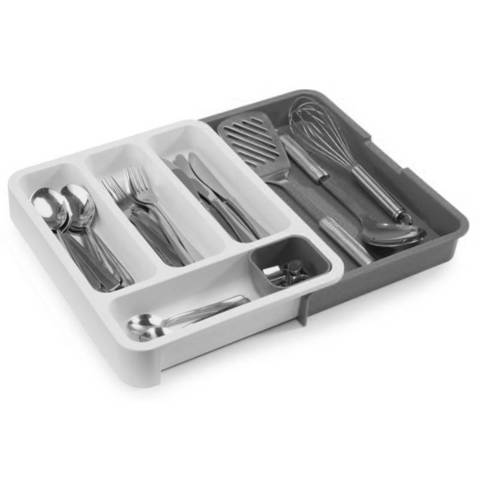 Раздвижной лоток под столовые приборы Expandable cutlery tray белый