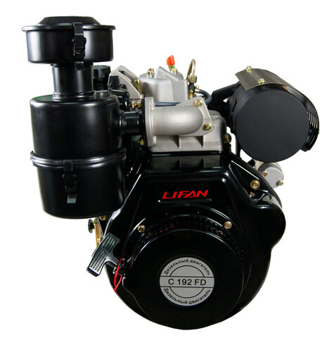 Двигатель Lifan C192FD, дизель с электростартером и катушкой 6А
