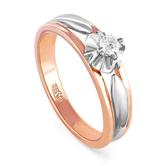 Кольцо из золота 585 пробы с Бриллиантом