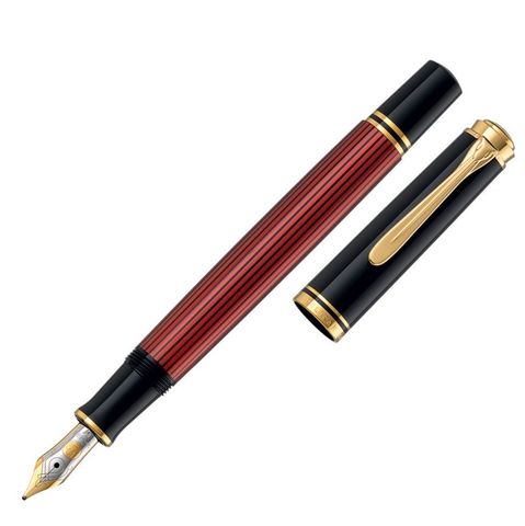 Ручка перьевая Pelikan Souverän® M600 Black and Red GT, F (928655)