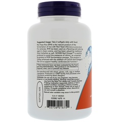 Now Foods, Red Omega, красный ферментированный рис с CoQ10, 30 мг, 90 мягких желатиновых капсул