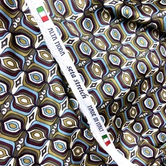 Ткань шелк атласный с оливковым орнаментом 1198