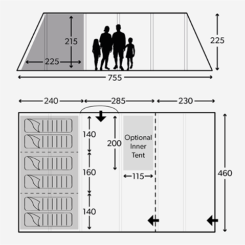 Кемпинговая надувная палатка KAMPA Dometic Studland 6 Air