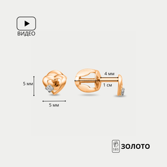 Серьги золотые с фианитами