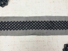 Тесьма бисер стеклярус, ш. 3 см, чёрный