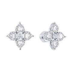 Серьги -пусеты МАРКИЗ из серебра 925 пробы c фианитами