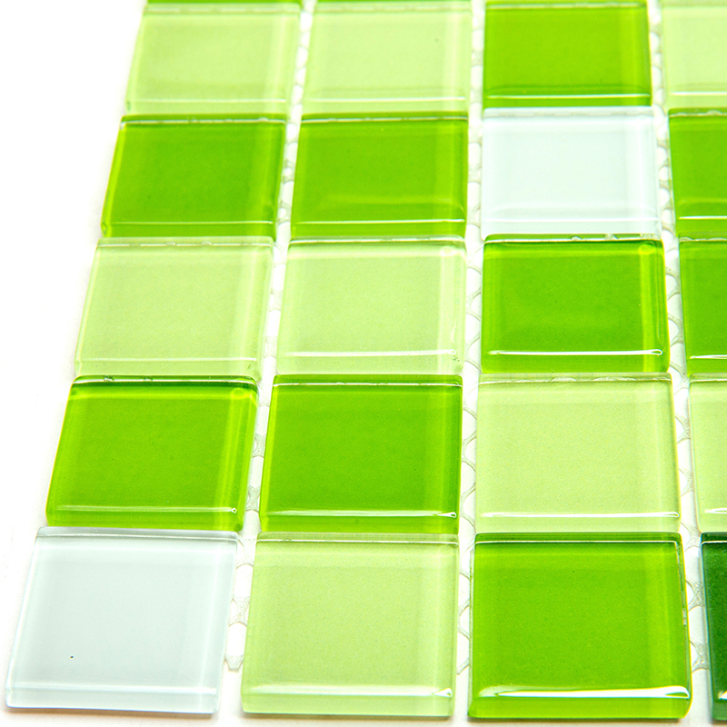 CPM-09 Стеклянная мозаичная плитка Natural Color palette зеленый квадрат глянцевый