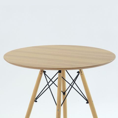 Кухонный интерьерный круглый стол Eames DSW Cosmo, MDF (D90см), цвет шпон натуральный