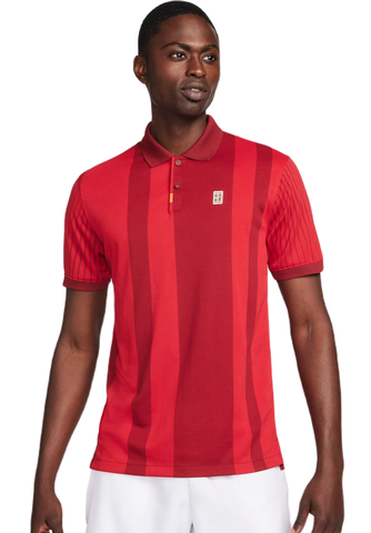 Теннисное поло Nike Polo Dri-Fit Heritage Print - team red