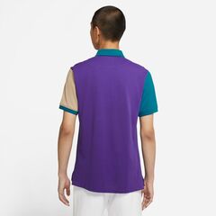 Теннисное поло Nike Polo Slim-Fit SS - court purple /green abyss/parachute beige