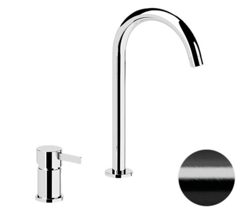 Remer Metrica MC57LCFP Смеситель для раковины, черный брашированный хром