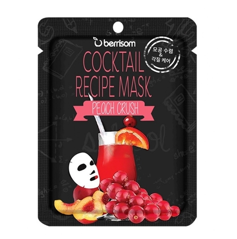 BER МАСКА ТКАНЕВАЯ ДЛЯ ЛИЦА COCKTAIL RECIPE MASK PEACH CRUSH, 20 ML